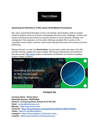 Assessing the Resilience of NCL Stock Amid Market Fluctuations