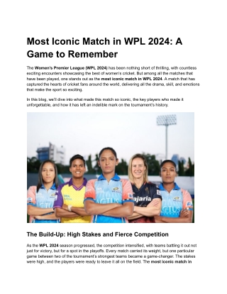 Most Iconic Match in WPL 2024 (1)