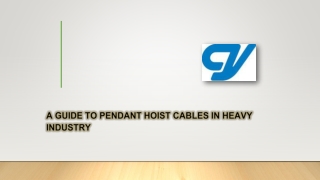 A Guide to Pendant Hoist Cables in Heavy Industry