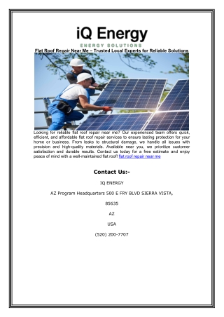 Flat Roof Repair Near Me – Trusted Local Experts for Reliable Solutions