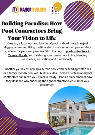 Building Paradise How Pool Contractors Bring Your Vision to Life