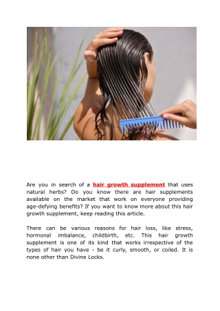 Rejuvenate the thick, healthy and beautiful hair of your youth