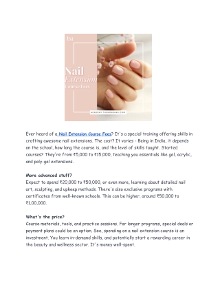_Nail Extension Course Fees