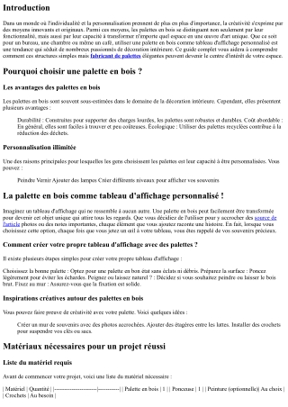 La palette en bois comme tableau d'affichage personnalisé !