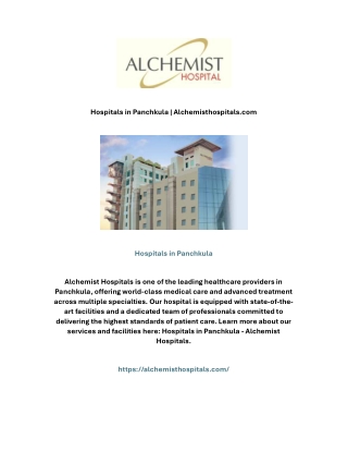 Hospitals in Panchkula | Alchemisthospitals.com