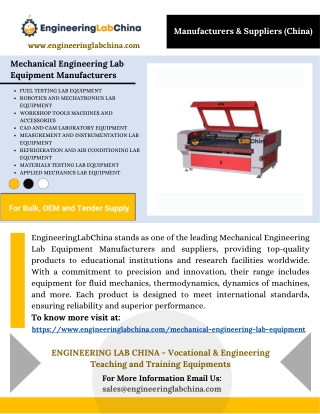 Mechanical Engineering Lab Equipment Manufacturers