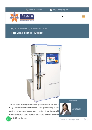 Top Load Tester: Ensuring Strength and Durability of Packaging Materials