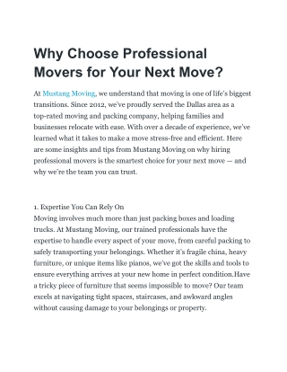 professional mover