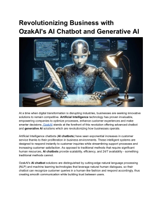 Revolutionizing Business with OzakAI's AI Chatbot and Generative AI (1)