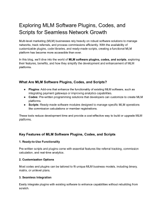 Exploring MLM Software for Seamless Network Growth