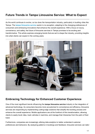 Future Trends in Tampa Limousine Service What to Expect
