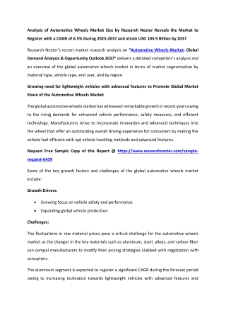 Automotive Wheels Market size 2037