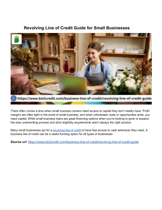 Revolving Line of Credit Guide for Small Businesses