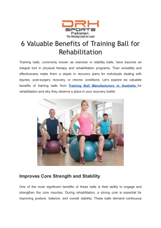 6 Valuable Benefits of Training Ball for Rehabilitation