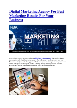 Digital Marketing Agency For Best Marketing Results For Your Business