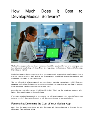 How Much Does It Cost to Develop Medical Software? | Cost Breakdown & Factors