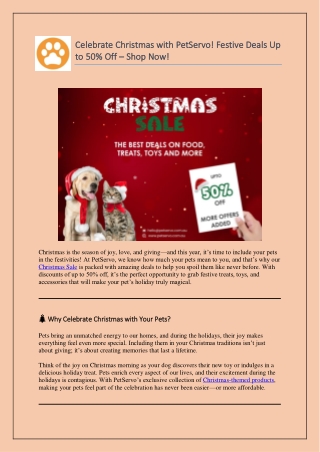 Celebrate Christmas with PetServo! Festive Deals Up to 50 Off – Shop Now!