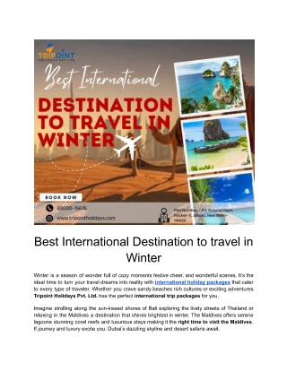 Best International Destination to travel in Winter