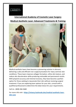 Medical Aesthetic Laser High Edge Treatment & Education