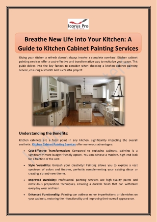 Breathe New Life into Your Kitchen A Guide to Kitchen Cabinet Painting Services (2)