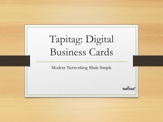 Tapitag: Revolutionizing Networking with Digital Business Cards