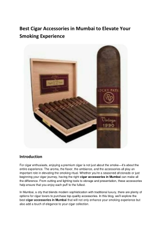 Best Cigar Accessories in Mumbai to Elevate Your Smoking Experience