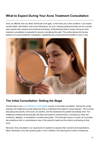 What to Expect During Your Acne Treatment Consultation