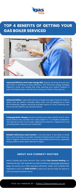 Top 4 Benefits of Getting Your Gas Boiler Serviced