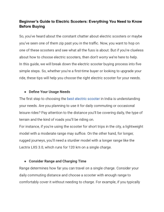 Beginner's Guide to Electric Scooters_ Everything You Need to Know Before Buying