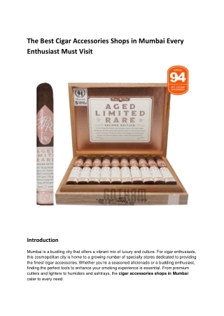 The Best Cigar Accessories Shops in Mumbai Every Enthusiast Must Visit