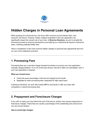 Hidden Charges in Personal Loan Agreements_ A Guide by Bravima Solutions