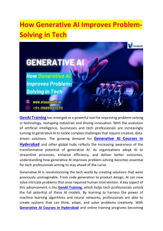 GenAI Training | Generative AI Course in Hyderabad