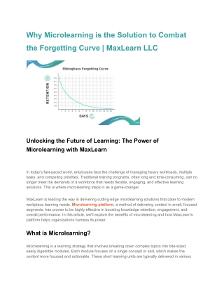 Why Microlearning is the Solution to Combat the Forgetting Curve _ MaxLearn LLC