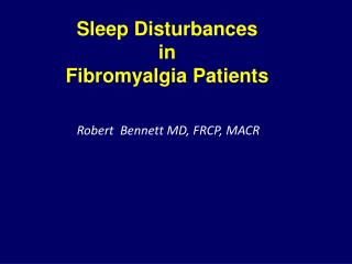 Sleep Disturbances in Fibromyalgia Patients