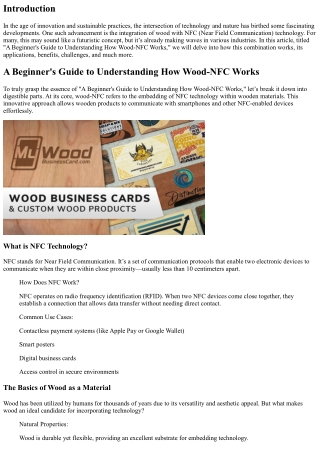 “A Beginner's Guide to Understanding How Wood-NFC Works”