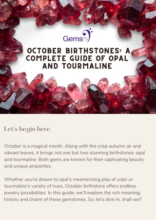 _October Birthstones A Complete Guide of Opal And Tourmaline