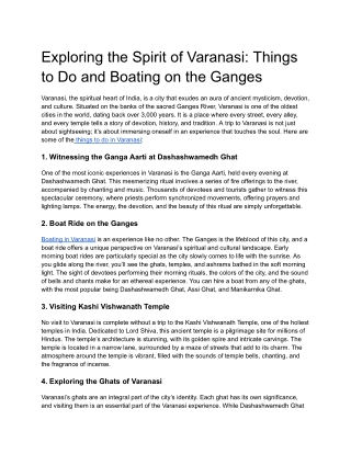 Exploring the Spirit of Varanasi_ Things to Do and Boating on the Ganges