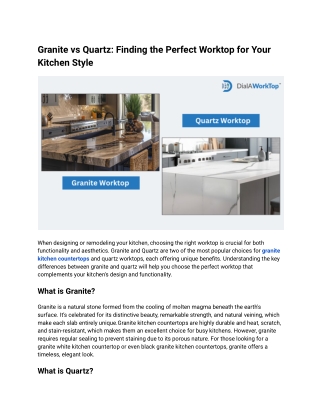 Granite vs Quartz_ Finding the Perfect Worktop for Your Kitchen Style