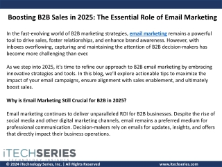 Boosting B2B Sales in 2025 - The Essential Role of Email Marketing