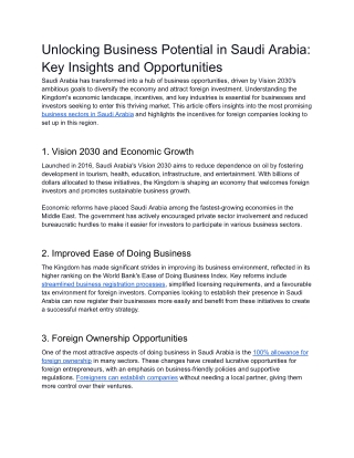 PDF Unlocking Business Potential in Saudi Arabia_ Key Insights and Opportunities