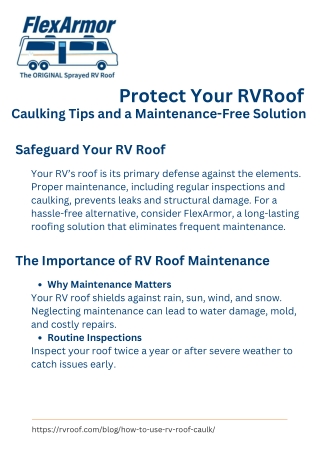 Caulking an RV Roof Made Easy with FlexArmor Alternatives