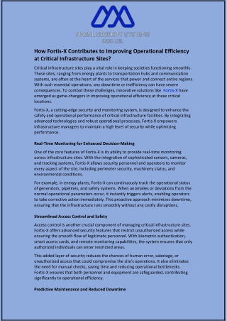 How Fortis-X Contributes to Improving Operational Efficiency?