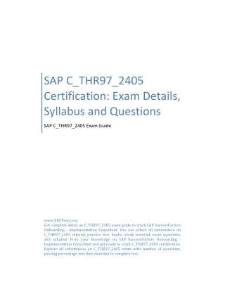 SAP C_THR97_2405 Certification: Exam Details, Syllabus and Questions