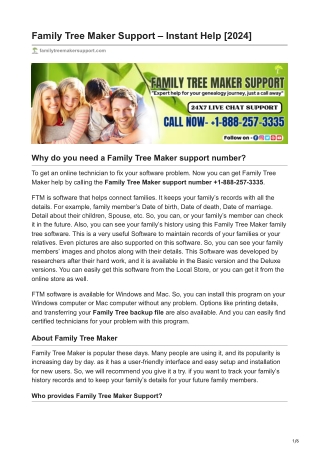 Family Tree Maker Support