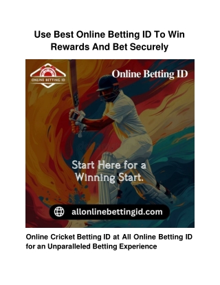 Use Best Online Betting ID To Win Rewards And Bet Securely