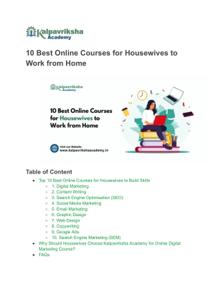 “Best Online Courses for Housewives | Work from Home Opportunities”