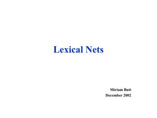 Lexical Nets