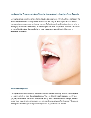 Leukoplakia Treatments You Need to Know About – Insights from Experts