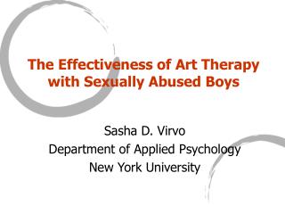 The Effectiveness of Art Therapy with Sexually Abused Boys