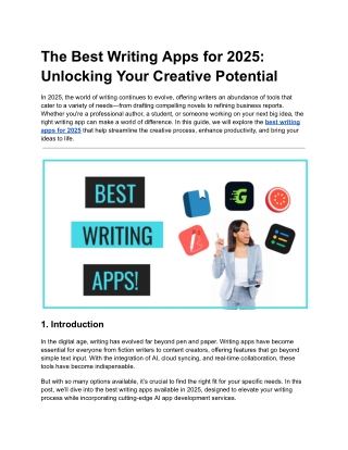 The Best Writing Apps for 2025_ Unlocking Your Creative Potential